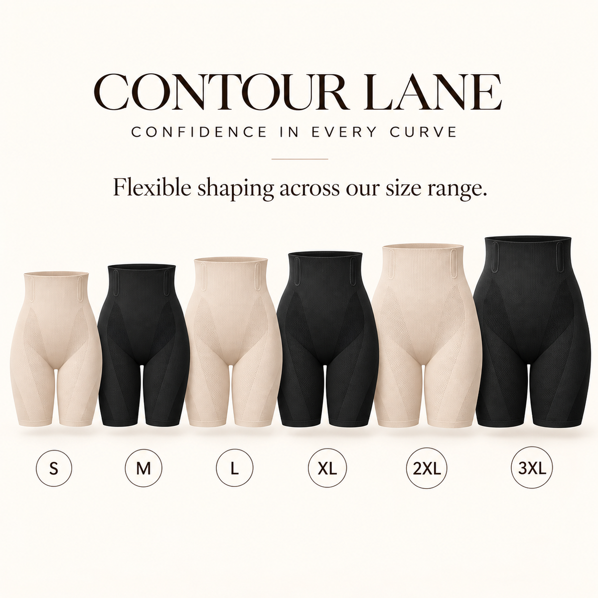 Contour Lane High-Waisted Tummy Control & Butt-Lifting Shapewear Shorts